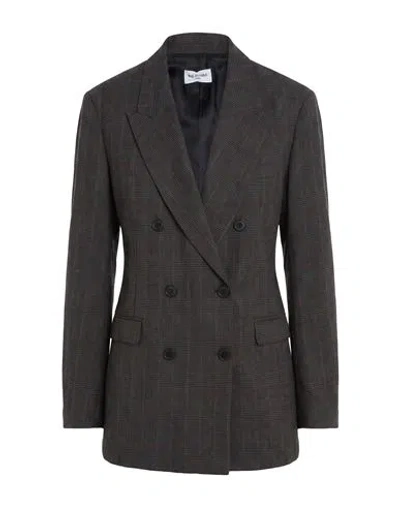 Rue Du Bac Woman Blazer Charcoal Size 6 Polyester, Viscose, Elastane In Grey