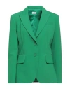 Rue Du Bac Woman Blazer Emerald Green Size 6 Polyester, Elastane In Green