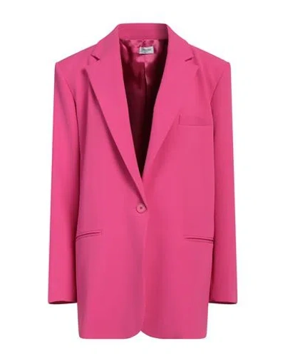 Rue Du Bac Woman Blazer Fuchsia Size 6 Polyester, Elastane In Pink