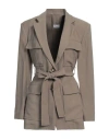 Rue Du Bac Woman Blazer Khaki Size 8 Viscose, Polyester In Beige