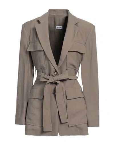 Rue Du Bac Woman Blazer Khaki Size 8 Viscose, Polyester In Beige