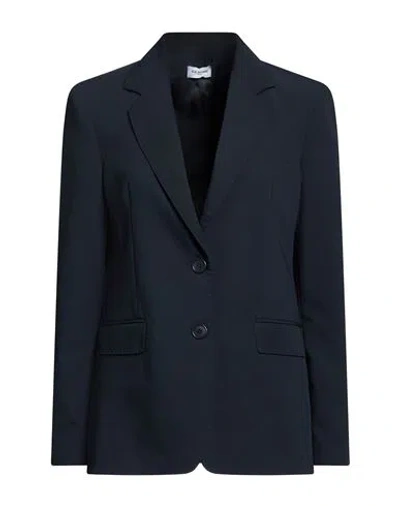 Rue Du Bac Woman Blazer Midnight Blue Size 10 Polyester, Viscose, Elastane In Multi