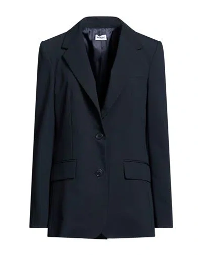 Rue Du Bac Woman Blazer Navy Size 6 Polyester, Viscose, Elastane In Blue