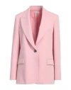 Rue Du Bac Woman Blazer Pink Size 6 Polyester, Viscose, Elastane In Pink