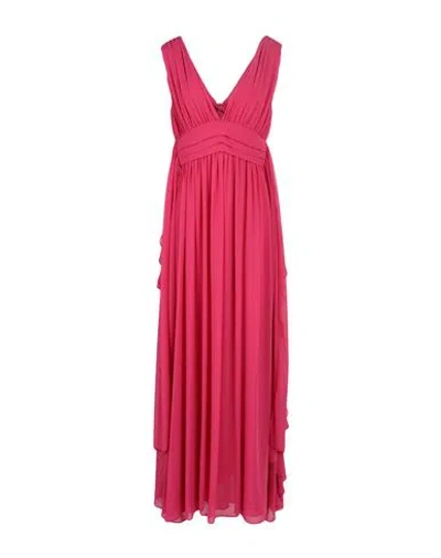 Rue Du Bac Woman Maxi Dress Fuchsia Size 8 Polyester In Pink