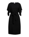 Rue Du Bac Woman Midi Dress Black Size 8 Polyester In Black