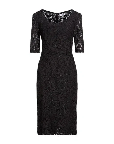Rue Du Bac Woman Midi Dress Black Size 6 Viscose, Cotton, Polyamide