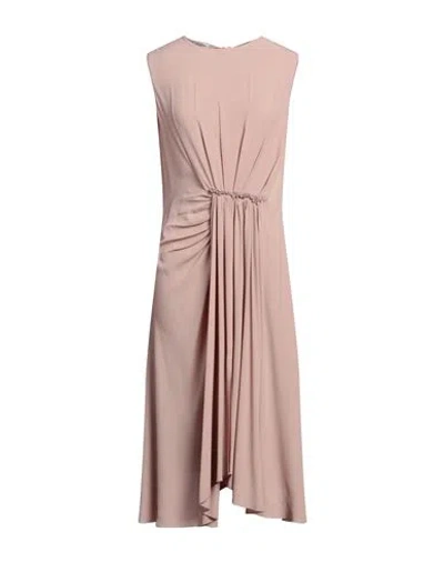 Rue Du Bac Woman Midi Dress Blush Size 8 Acetate, Silk In Pink
