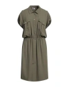 Rue Du Bac Woman Midi Dress Military Green Size 8 Polyester