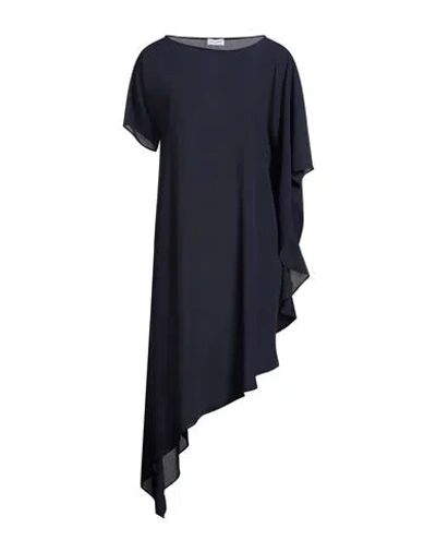Rue Du Bac Woman Midi Dress Navy Size 8 Polyester In Blue
