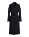Rue Du Bac Woman Overcoat & Trench Coat Midnight Blue Size 10 Polyester, Viscose, Elastane In Blue