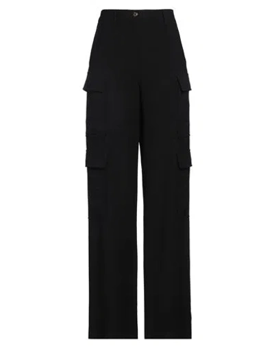 Rue Du Bac Woman Pants Black Size 10 Viscose, Polyester