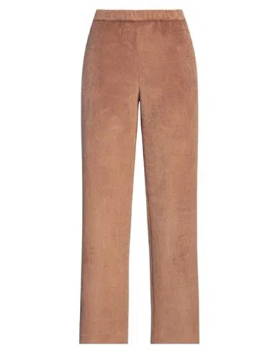 Rue Du Bac Woman Pants Brown Size 10 Polyester, Polyamide, Elastane