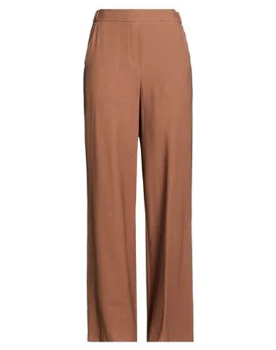 Rue Du Bac Woman Pants Brown Size 10 Viscose, Polyester