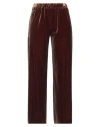 Rue Du Bac Woman Pants Brown Size 8 Polyester, Elastane
