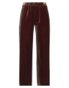 Rue Du Bac Woman Pants Brown Size 6 Polyester, Elastane