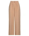 Rue Du Bac Woman Pants Camel Size 4 Modal, Polyester In Beige
