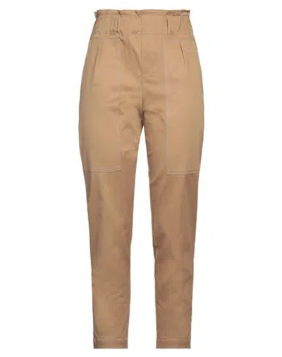 Rue Du Bac Woman Pants Camel Size 8 Cotton, Elastane In Beige
