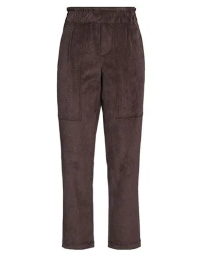 Rue Du Bac Woman Pants Dark Brown Size 6 Polyester, Polyamide, Elastane