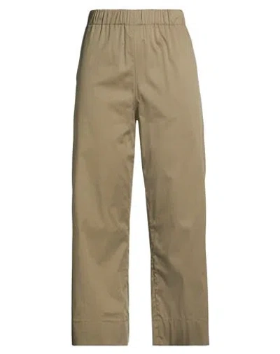 Rue Du Bac Woman Pants Military Green Size 8 Cotton, Polyamide, Elastane In Brown