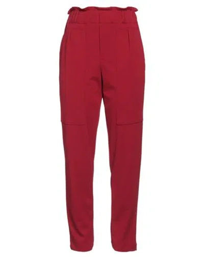 Rue Du Bac Woman Pants Red Size 6 Polyester, Viscose, Elastane
