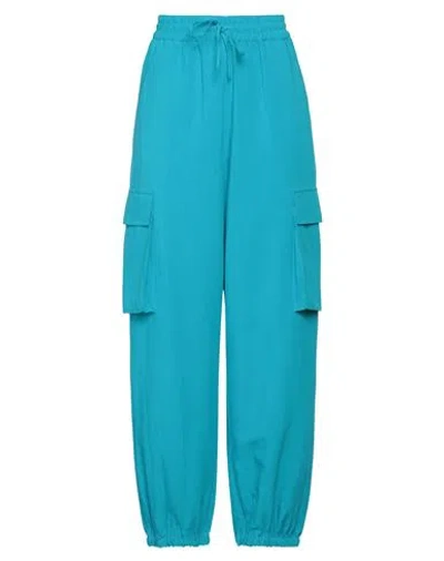 Rue Du Bac Woman Pants Turquoise Size 4 Viscose, Linen In Blue