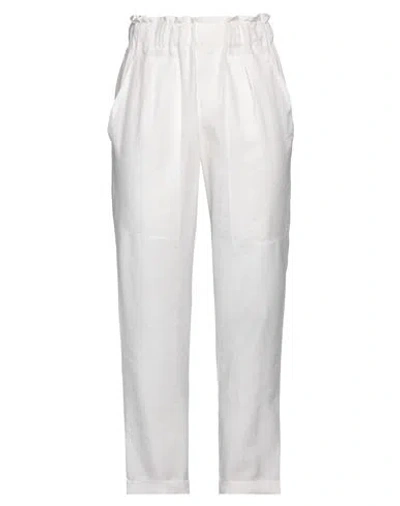 Rue Du Bac Woman Pants White Size 6 Modal, Polyester