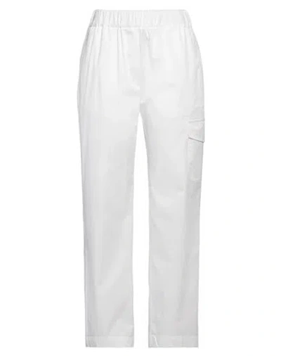 Rue Du Bac Woman Pants White Size 8 Cotton, Polyamide, Elastane
