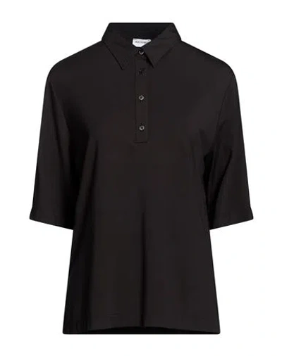 Rue Du Bac Woman Polo Shirt Black Size 10 Viscose, Polyamide, Elastane