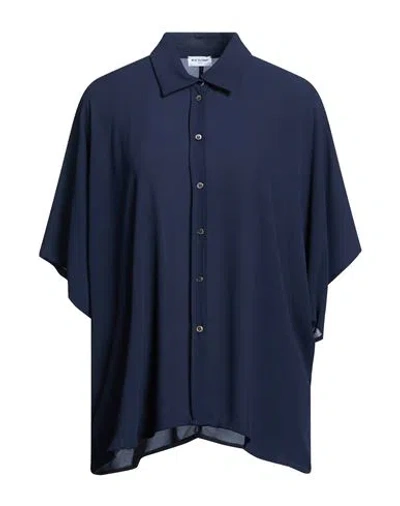 Rue Du Bac Woman Shirt Midnight Blue Size 6 Polyester