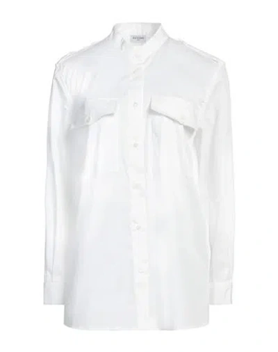 Rue Du Bac Woman Shirt White Size 8 Cotton, Polyamide, Elastane