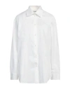 Rue Du Bac Woman Shirt White Size 8 Cotton, Polyamide, Elastane