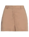 Rue Du Bac Woman Shorts & Bermuda Shorts Camel Size 8 Cotton, Polyamide, Elastane In Beige