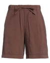 Rue Du Bac Woman Shorts & Bermuda Shorts Chocolate Brown Size 2 Modal, Polyester