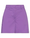 Rue Du Bac Woman Shorts & Bermuda Shorts Purple Size 2 Cotton, Polyamide, Elastane