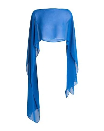 Rue Du Bac Woman Shrug Bright Blue Size 2 Polyester