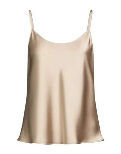 Rue Du Bac Woman Top Beige Size 6 Polyester In Brown