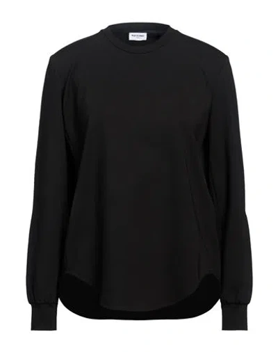 Rue Du Bac Woman Top Black Size 2 Viscose, Polyamide, Elastane In Animal Print