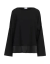 Rue Du Bac Woman Top Black Size 4 Polyester In Black
