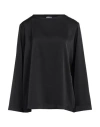 Rue Du Bac Woman Top Black Size 8 Polyester In Black