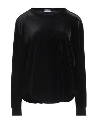 Rue Du Bac Woman Top Black Size 8 Polyester, Elastane