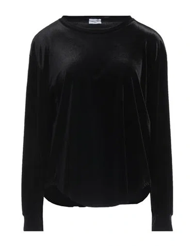 Rue Du Bac Woman Top Black Size 8 Polyester, Elastane In Black