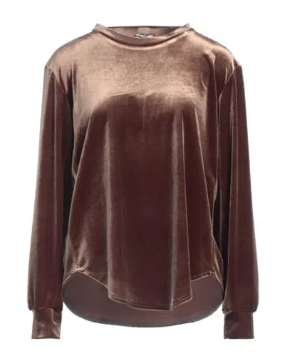 Rue Du Bac Woman Top Bronze Size 4 Polyester, Elastane In Yellow