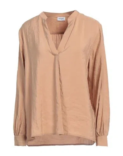 Rue Du Bac Woman Top Camel Size 8 Lyocell, Polyester In Beige