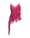 Rue Du Bac Woman Top Fuchsia Size 4 Polyester In Pink