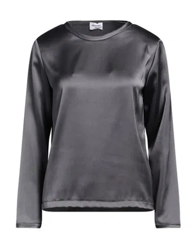 Rue Du Bac Woman Top Lead Size 2 Polyester, Elastane In Gray