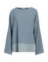 Rue Du Bac Woman Top Light Blue Size 2 Polyester