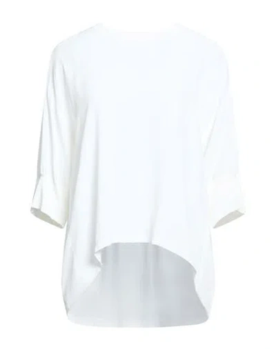 Rue Du Bac Woman Top Off White Size 10 Acetate, Silk