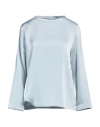 Rue Du Bac Woman Top Sky Blue Size 2 Polyester