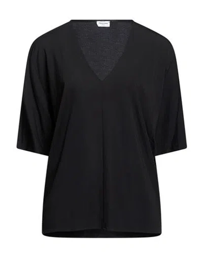 Rue Du Bac Woman T-shirt Black Size 6 Viscose, Polyamide, Elastane